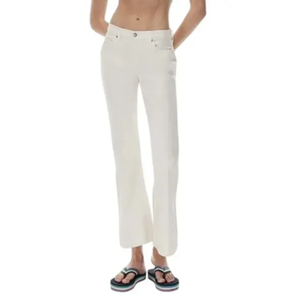 SUNDAY BEST Women's Dustin Low-Flare Jeans Size 10 In Unbleached - Picture 1 of 10